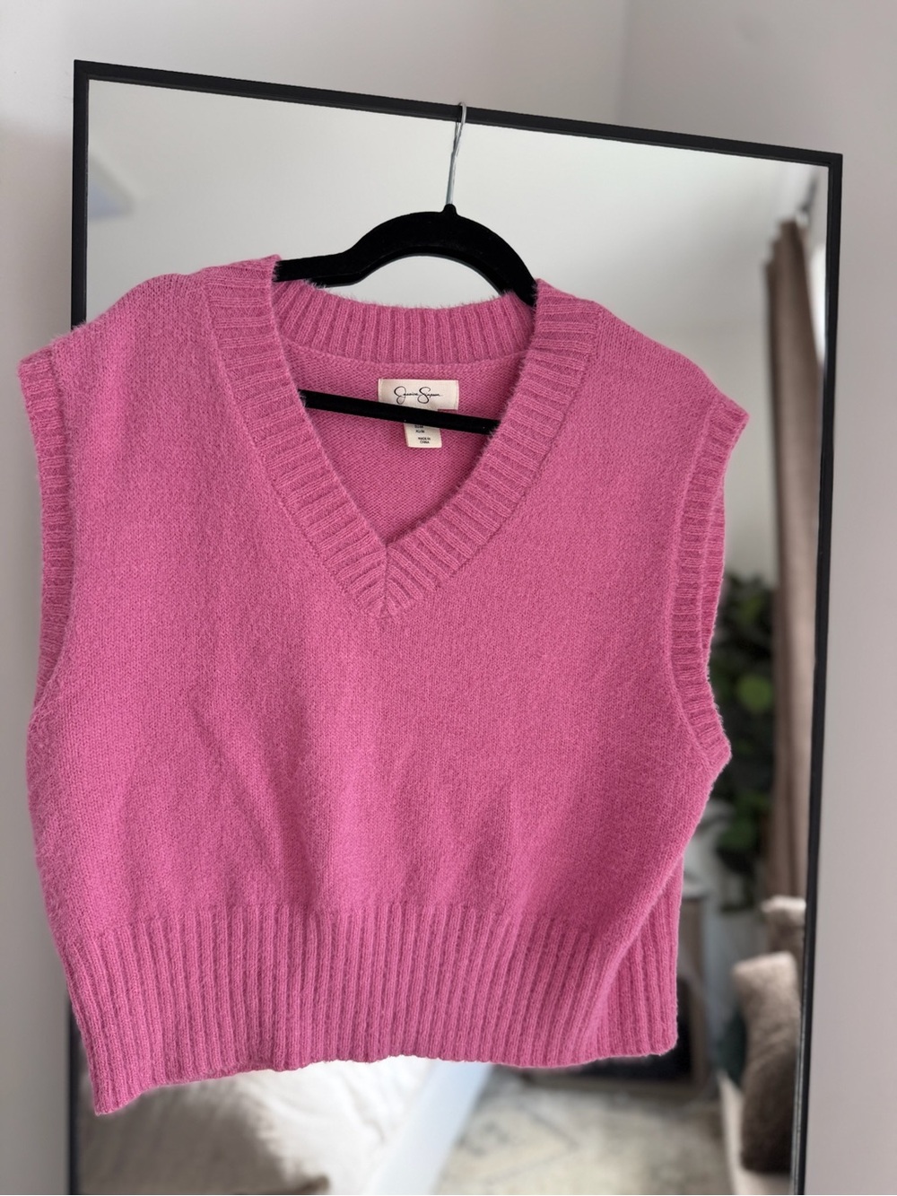 Hot Pink V-Neck Sweater Vest